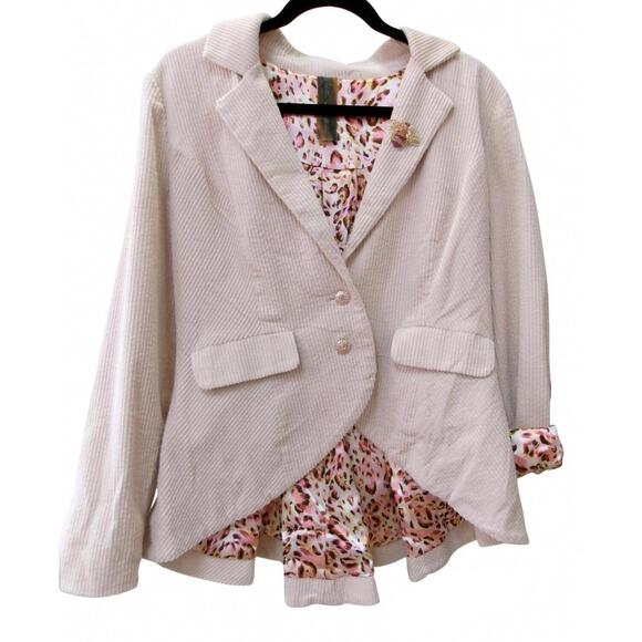 ARATTA Jackets & Blazers - NEW ARATTA women corduroy blazer with velvet patches in pearl